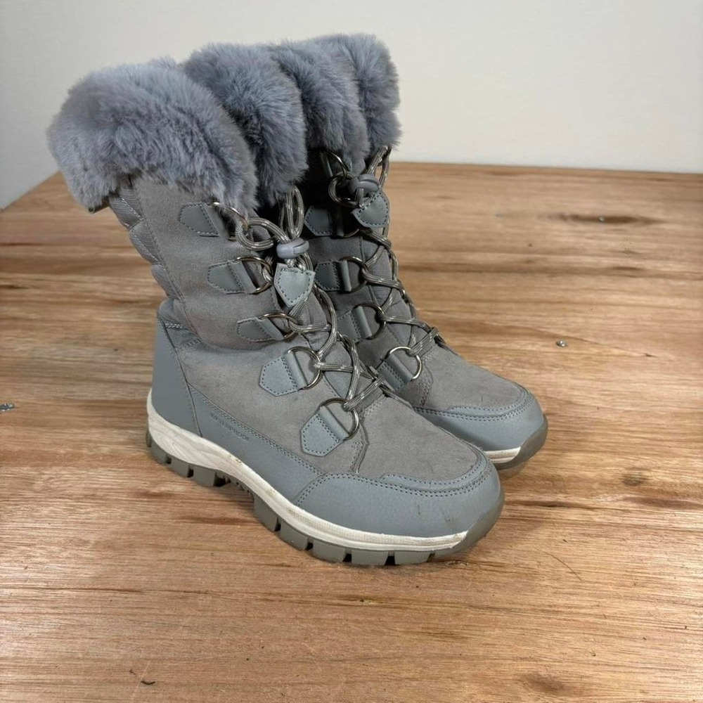 3M Thinsulate Gray Fur Lined Waterproof Winter Boots Size US 7